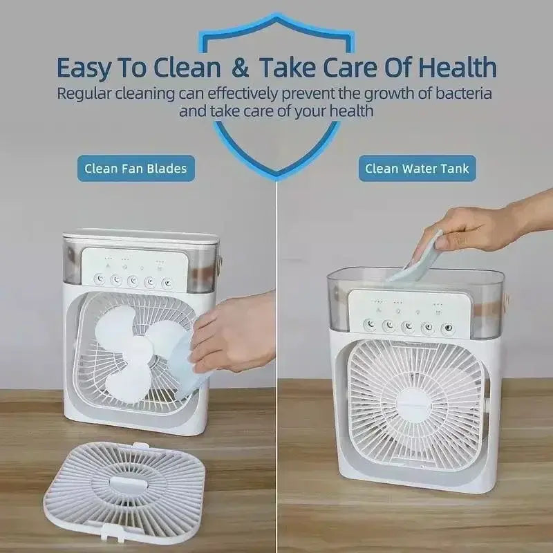 3-in-1 Humidifier Cooling Fan – مروحة تبريد مع مرطب هواء 3 في 1