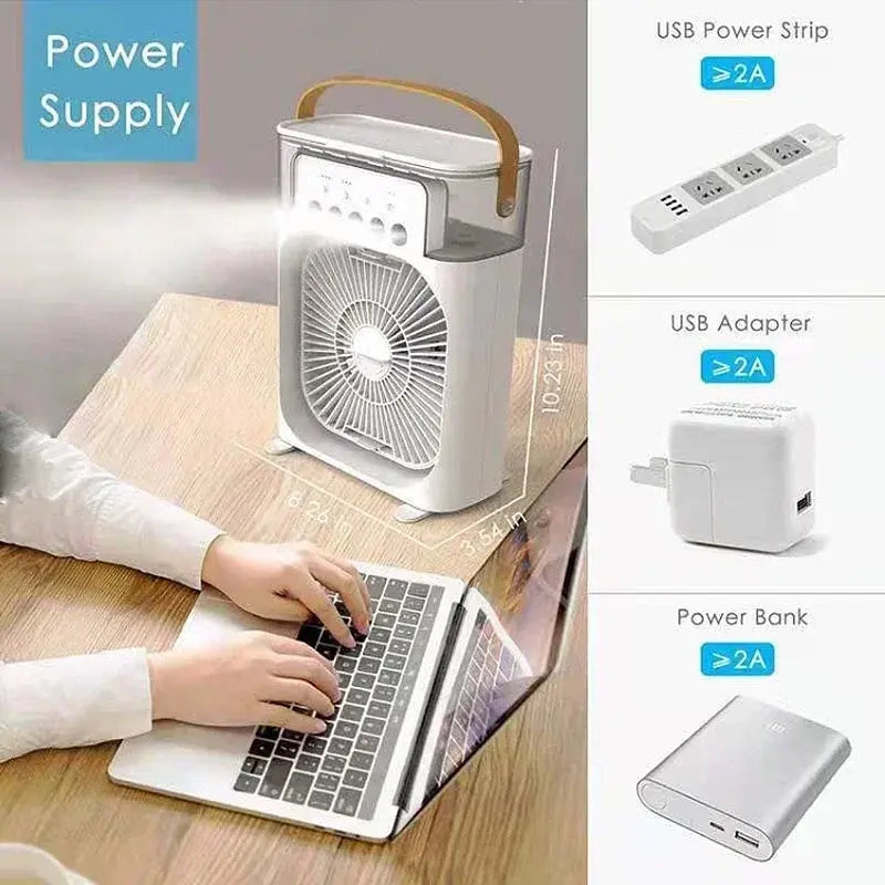 3-in-1 Humidifier Cooling Fan – مروحة تبريد مع مرطب هواء 3 في 1