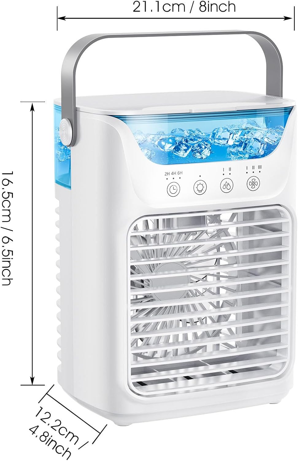Portable Air Conditioners Personal Air Cooler, 3 in 1 Evaporative Air Cooler with 3 Wind Speeds, Large Water Tank, LED Night Lights, 6H Timer, Air Cooling Fan for Bedroom Office