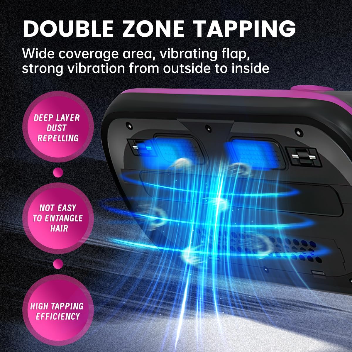 PATO Mattress Vacuum Cleaner, Wireless Handheld Bed Vacuum Cleaner with Cleaning Light, HEPA Filter and Ultrasonic Vibration, 12KPa, Suitable for Beds, Sofas, Car Seats, Carpets (Purple)