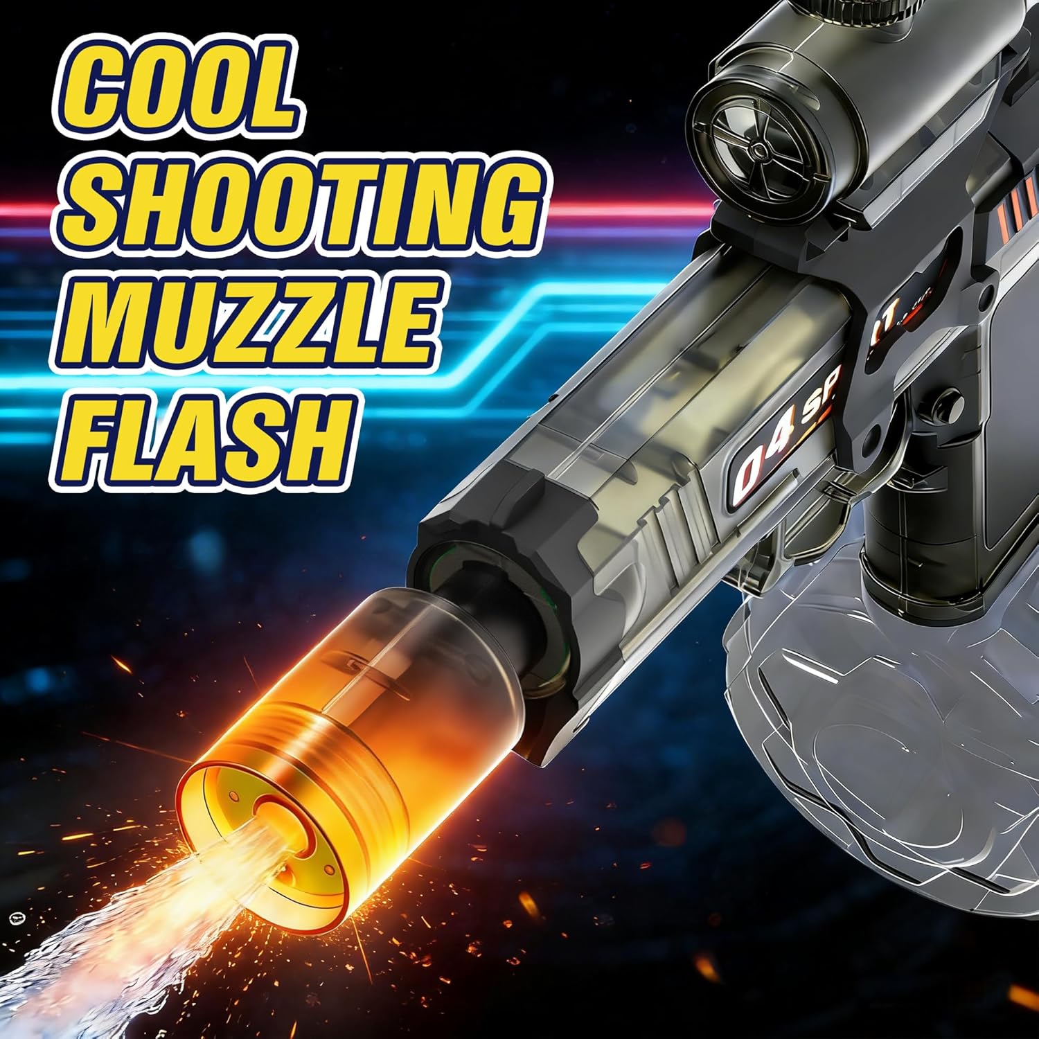 Electric Water Gun for Kids & Adults - 2 Pack Automatic Squirt Gun with Nozzle Flash & Water Spray Sound, Summer Outdoor Water Blaster Pistol Pool Beach Party Toys for Boys Girls